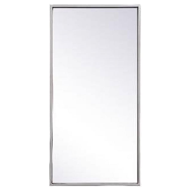Elegant Decor MR41428S 14 x 28 in. Metal Frame Rectangle Mirror, Silver