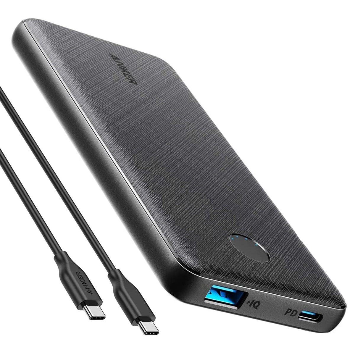 Anker PowerCore Slim 10000mA PD Power Bank 18W USB-C Portable for iPhone 13, 12 Mini, iPad Pro 2018, More Black