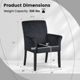 thumbnail image 3 of Gymax Set of 4 Arm Chair Guest Chair Home Office w/ Wooden Legs Black, 3 of 10