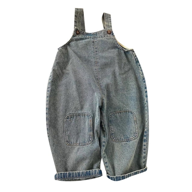 Kids Kids Suspender Pants Blue Special Secure Clips Easy-Care Adjustable Spring 4-5 Years