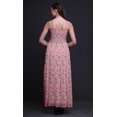 thumbnail image 4 of Bimba Robe à Bretelles Smockée en Georgette pour Femmes à Imprimé Floral Feuilles et Jasmin Arabe - Moyen, 4 of 7