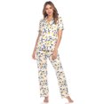 thumbnail image 1 of White Mark Women's Tropical Short Sleeve Button-Down Pajama Set, 1 of 6