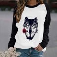 thumbnail image 5 of XZNGL Long Sleeves for Women Fashion Womens Spring Fall Color Matching Printed Long Sleeves Round Neck Casual Tee Tops Cute Fall Tops for Women Spring Tops for Women Fall Tops for Women, 5 of 5