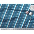 thumbnail image 3 of Soimoi Blue polyester Crepe Fabric Dot & Stripe Print Fabric by Yard 52 Inch Wide, 3 of 5