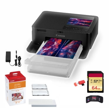 Canon SELPHY CP1500 Photo Printer (Black) + Canon RP-108 Color Ink and Paper Set + More Bundle(International Model)
