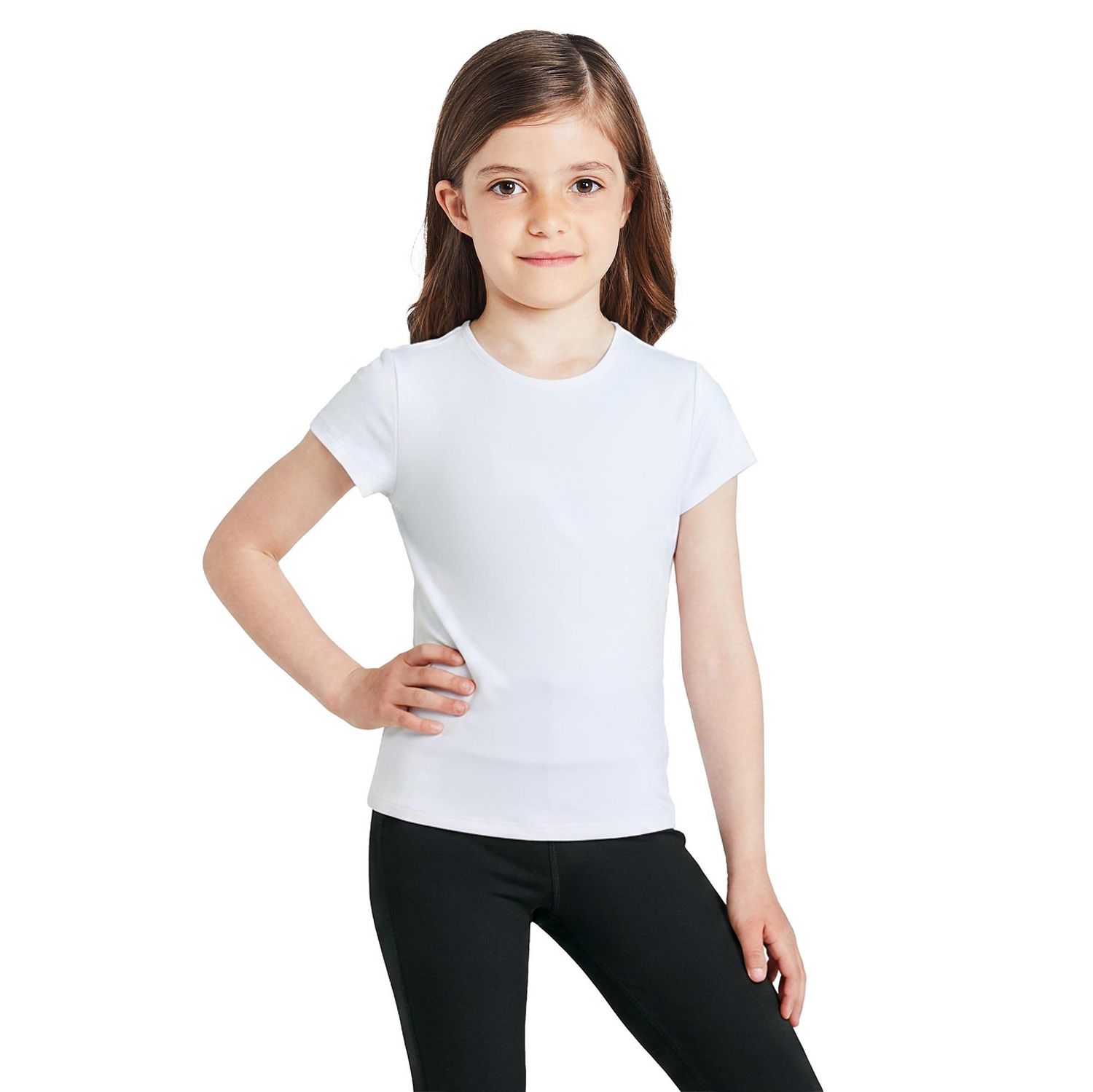 Athletic Works Girls' Crew-Neck Active T-Shirt