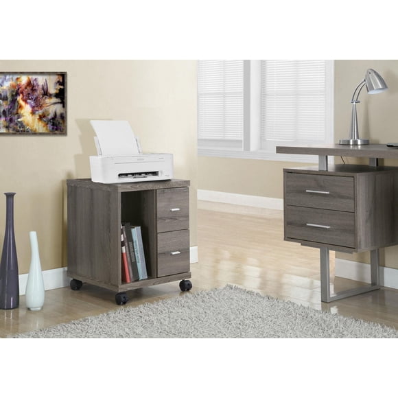 Monarch Specialties Bureau, Classeur, Chariot D'imprimante, Classeur Roulant, Portable, Rangement, Travail, Stratifié, Brun, Contemporain, Moderne