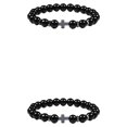 thumbnail image 2 of Redempat Fashionable And Comfortable To Wear Unisex Beaded Bracelets For Everyday Chic glossy black 2Set, 2 of 6
