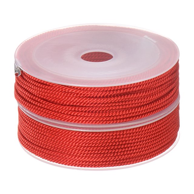 Unique Bargains 2 Pack Twisted Nylon Twine Thread Beading Cord 2mm 13M/43 Feet Extra Strong Braided Nylon String, Red