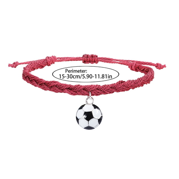 12 Bracelets Football Tressés Réglables – Corde Noire Et Bijou Argenté – Cadeau Équipe Anniversaire – 16-30 Cm