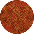 thumbnail image 1 of Ahgly Company Tapis d'Intérieur Ronds Transitionnels Lavables à la Machine Orange Rouge Orange, 5 Pieds Rond, 1 of 7