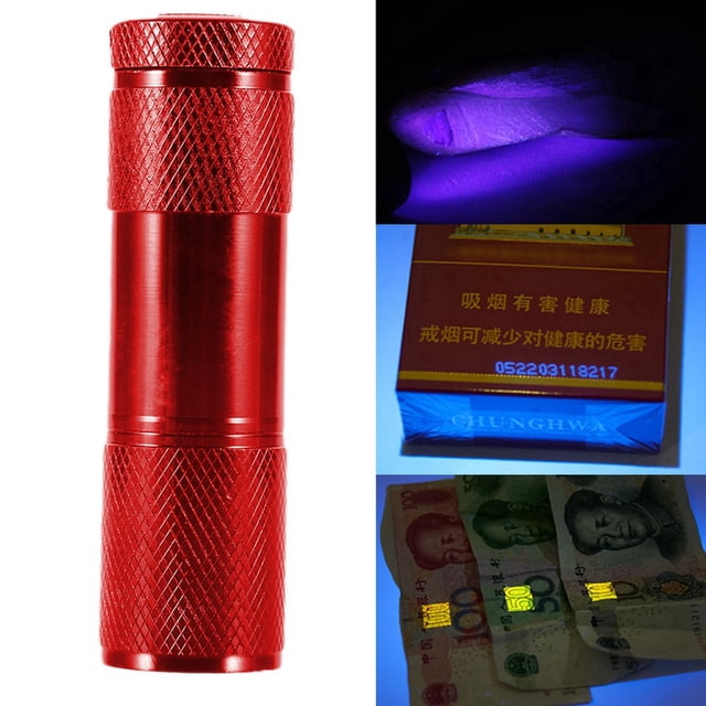 UV Flashlight,4.5V 9LED UV Flashlight Jade Appraisal Flashlight LEDUV Flashlight Sturdy Construction