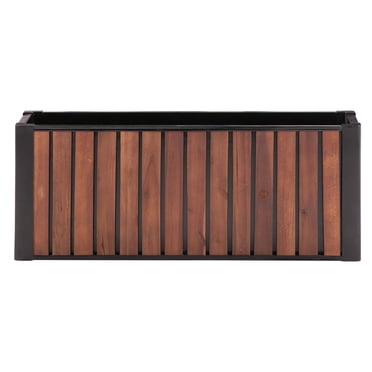 Grapevine Slat Wood Planter, Rectangular, 23.6IN