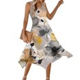 thumbnail image 4 of Ovzne Robes pour Femmes Robe d'Été Robes pour Femmes Sans Manches Col Rond à Cordon Décontractée à Volants Ligne A Mini-Robe Robe pour Femmes Liquidation, 4 of 7