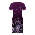 thumbnail image 4 of Robe d'Été pour Femmes 2024 Mode Grande Taille Décontractée Col Rond Bretelles Manches Courtes Imprimé Floral Robe Ample avec Poche Rabais de 50 % Liquidation!, 4 of 7