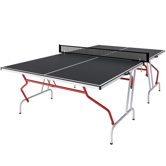 Soozier Table de Ping-Pong Pleine Grandeur 9 Pieds x 5 Pieds, Table de Tennis de Table, Gris Foncé