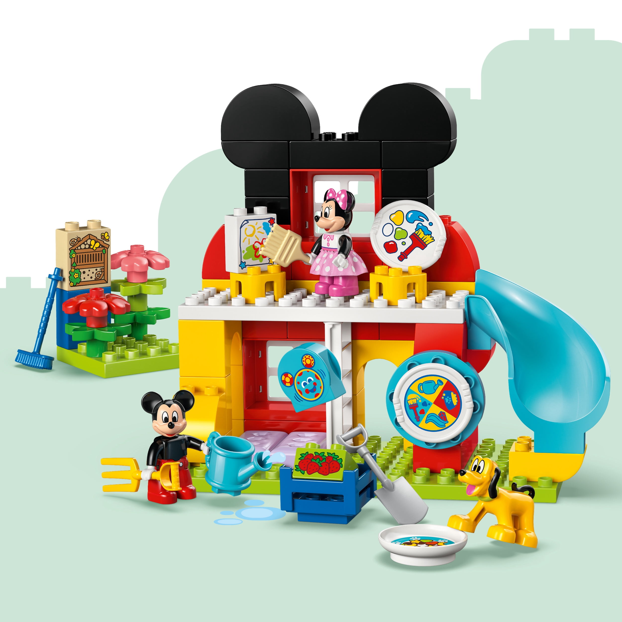 LEGO DUPLO Disney Mickey Mouse Clubhouse with Minnie & Pluto Building Toy - Fine Motor Skill Toy for Toddlers, Ages 2+ - Mickey Mouse Toy for Boys & Girls - Birthday Gift for Kids - 10465