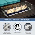 thumbnail image 3 of Kullavik Patio Furniture Sectional Sofa Set 7 Pieces PE Rattan Outdoor Furniture w/43in Gas Fire Pit Table, Patio Conversation Set with 55000 BTU Propane Fire Pit, Blue, 3 of 6
