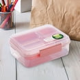 thumbnail image 4 of Breezy Comfort, Portable Bento Lunch Box, Double Layer Salad Box, Divided Compartments, Stylish Design, for Office/travel, Student Use, Food Storage Container Hzhnb Up to 60% OFF | Plastic, Pink, 4 of 8