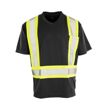 Forcefield Hi Vis V-Neck Short Sleeve Safety Tee Shirt