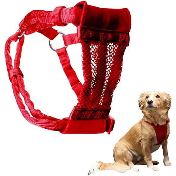 Sporn Comfort Dog Harness Medium Size, Red Durable Elastic Padded Webbing Mesh Dog Harness, Breathable & Comfortable Dog Harness