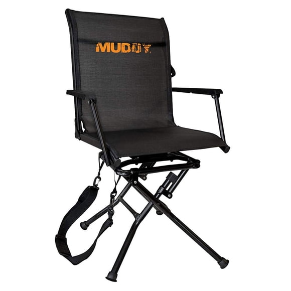 Muddy Flex Tek Swivel-Ease Portable Ground Camping & Hunting Seat, Black