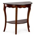 thumbnail image 1 of All Things Cedar Table Console d'Appoint Demi-Lune en Bois, Tablette de Rangement, Cerisier, 1 of 9