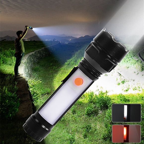 SuoKom Portable Led Flashlight, Road Emergency Torch Flashlight Outdoor Camping Torch Plastic Led Torch with Red Light