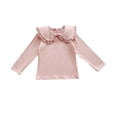 thumbnail image 3 of LYMAYTER Kids Girls Ruffle Collar Undershirts Sweet Cute Spring Autumn Undershirts for Baby 2-8Y, 3 of 6