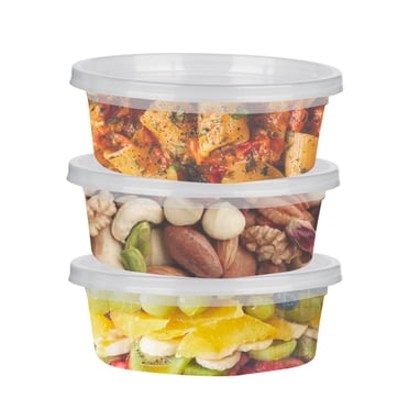 efyPack 8oz Deli Containers with Lids [240 Pcs] - Leakproof, BPA-Free Plastic Microwave & Freezer Safe Food Container