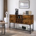 thumbnail image 3 of Giantex ndustrial Buffet Cabinet, Home Kitchen Wine Cabinet w/8-Bottle Rack & Metal Mesh Shelf, Coffee Bar Sideboard, 3 of 10