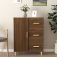 thumbnail image 1 of vidaXL Sideboard Brown Oak 69.5x34x90 cm Engineered Wood, 1 of 5