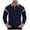 Navy, variant on Ketyyh-chn99 Men's Zipper Polo Shirts Casual Textured Fabric Contrasting Color Single Long Sleeved Men's T Shirt Size for 2XL,Navy