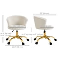 thumbnail image 3 of Vinsetto Chaise de Bureau Duveteuse à Hauteur Réglable, Sans Accoudoirs, Or, 3 of 10