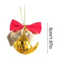 thumbnail image 2 of Rose Gold 2 Inches Rose Gold Christmas Ball With Bow Flocked Ornament For Christmas Tree, 2 of 6