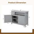 thumbnail image 3 of Costway Buffet de Cuisine Serveur Bahut Armoire de Rangement avec 2 Portes et Tablette Gris, 3 of 10