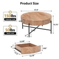 thumbnail image 1 of Kojooin Round Coffee Table with 2 Drawers, Farmhouse Centre Table with Storage and Metal Frame for Living Room, 1 of 8