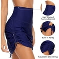 thumbnail image 3 of Womens Swim Skirt Drawstring Tummy Control Swim Bottom with Built-in Brief, 3 of 6