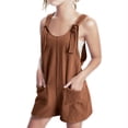 thumbnail image 1 of LYHaoo Girls Graphic Romper Summer Solid Color Short Jumpsuit For Girls,Sizes 11-12 Years(Brown), 1 of 4
