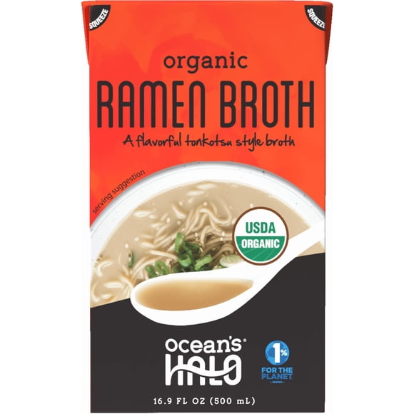 Ocean's Halo, Organic Ramen Broth, Vegan, Shelf-Stable, Heat and Serve, 500 mL.