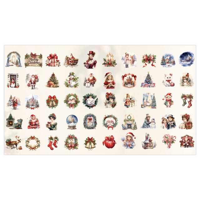 WHEANG Stickers Christmas Santa School Party Holiday Decoration And Craft Card Gift Envelope Box White