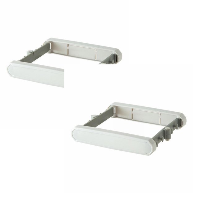 Oleegame 2PC Spoon And Lid Rest House Garbage Rack Foldable Plastic Bag Bracket Trash Can Support Shelf Wall Mounted Garbage Bag Bracket Plastic White