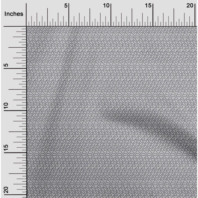 oneOone Cotton Poplin Fabric Hand Drawn Curve Block Print Fabric BTY 42 Inch Wide