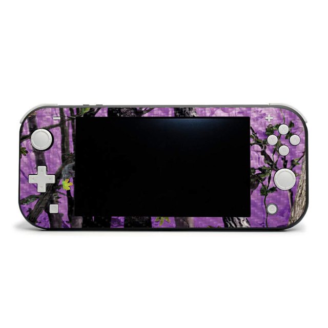 MightySkins Carbon Fiber Skin for Nintendo Switch Lite - Purple Tree Camo | Protective, Durable Textured Carbon Fiber Finish | Easy to Apply, Remove, and Change Styles | Made in The USA