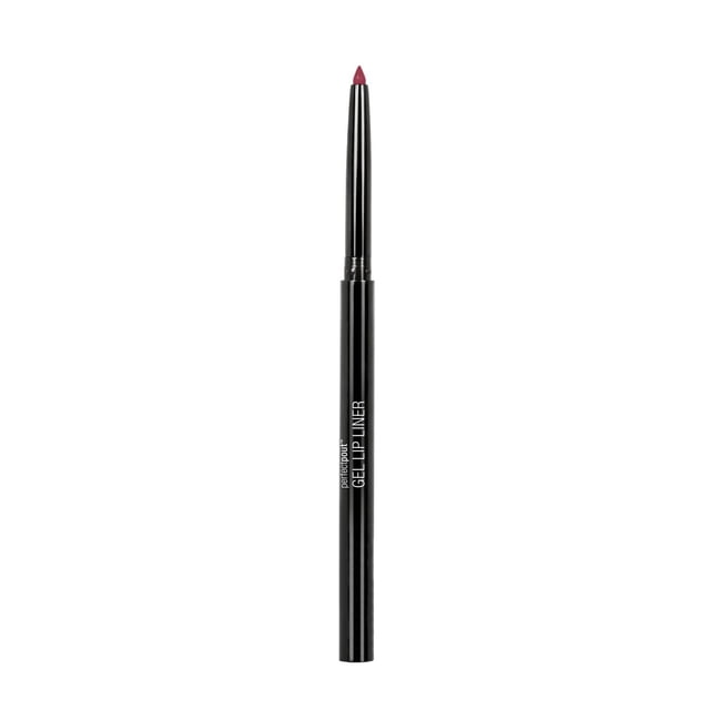 wet n wild Perfect Pout Gel Lip Liner in a slim black retractable pencil with a pointed deep rose gel tip, designed for smooth, long-lasting lip colour ideal for precise lining or solo wear.