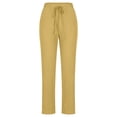 thumbnail image 3 of XZNGL Mode Femmes Été Décontracté Ample Coton et Lin Poche Pantalon Uni, 3 of 7