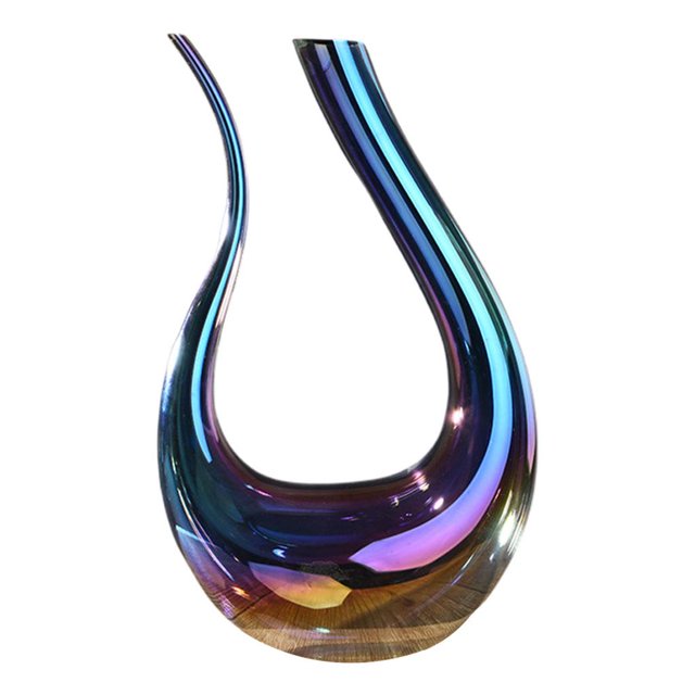 Abbracc Carafe Transparente Cadeau en Forme de U Aérateur Rouge pour Bureau Bar Maison Coloré