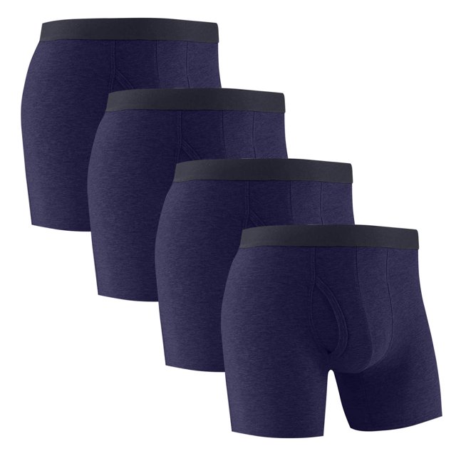 Plebaso Mens Cotton Underwear Long Leg Boxer Sports Briefs for Men Breathable Everyday Boxers Multipack
