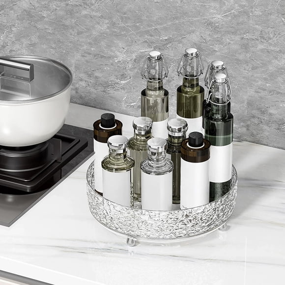 SPOORYYO Organisateur de Plateau Tournant de Rangement de Cuisine pour Armoire, Garde-Manger, Réfrigérateur et Comptoir