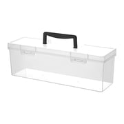 ABPWLY Transparent Portable Hardware Tool Box with Snap Lid Long Storage Container for Home DIY Tools and Accessories Plastic Organizer Case